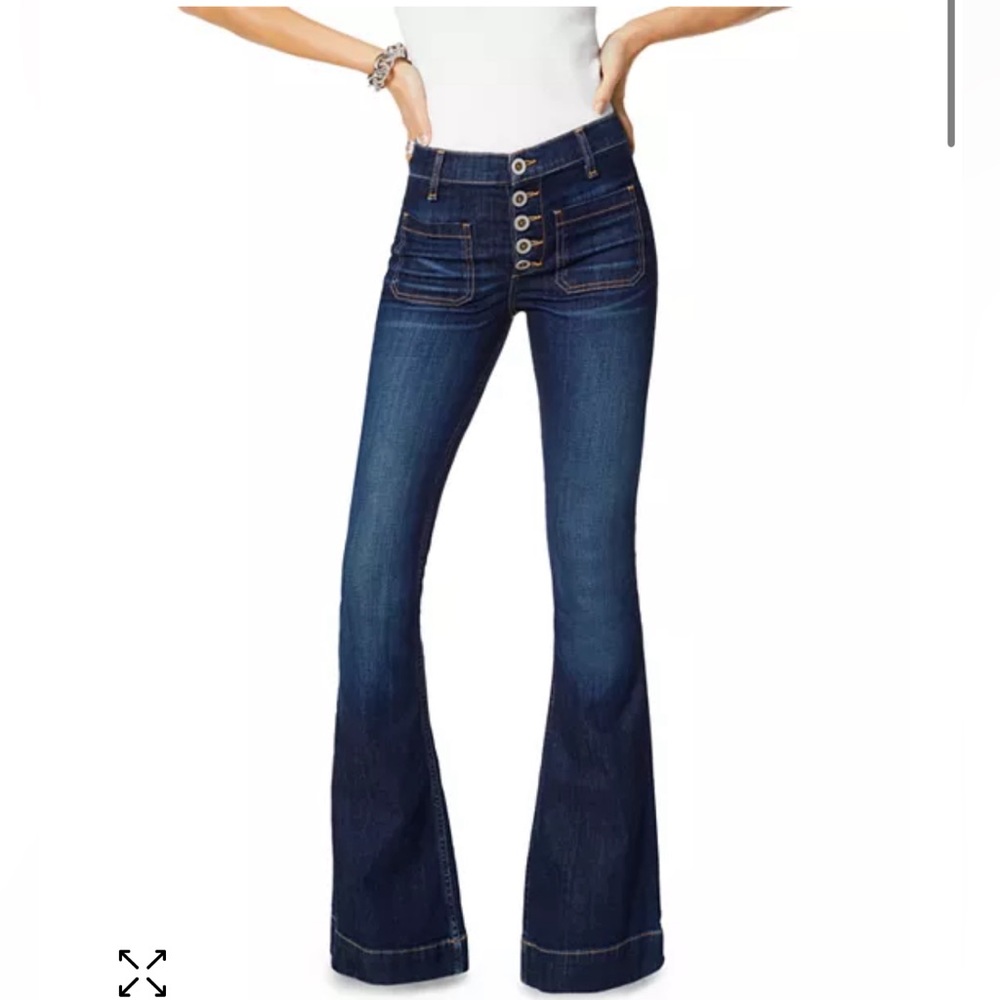 Ramy Brook Cindy High Rise Flare Jeans, light wash, size 28